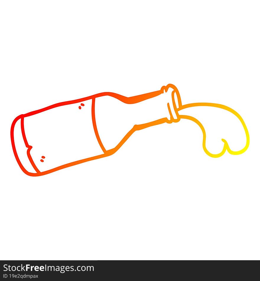 warm gradient line drawing of a cartoon bottle of chocolate milk