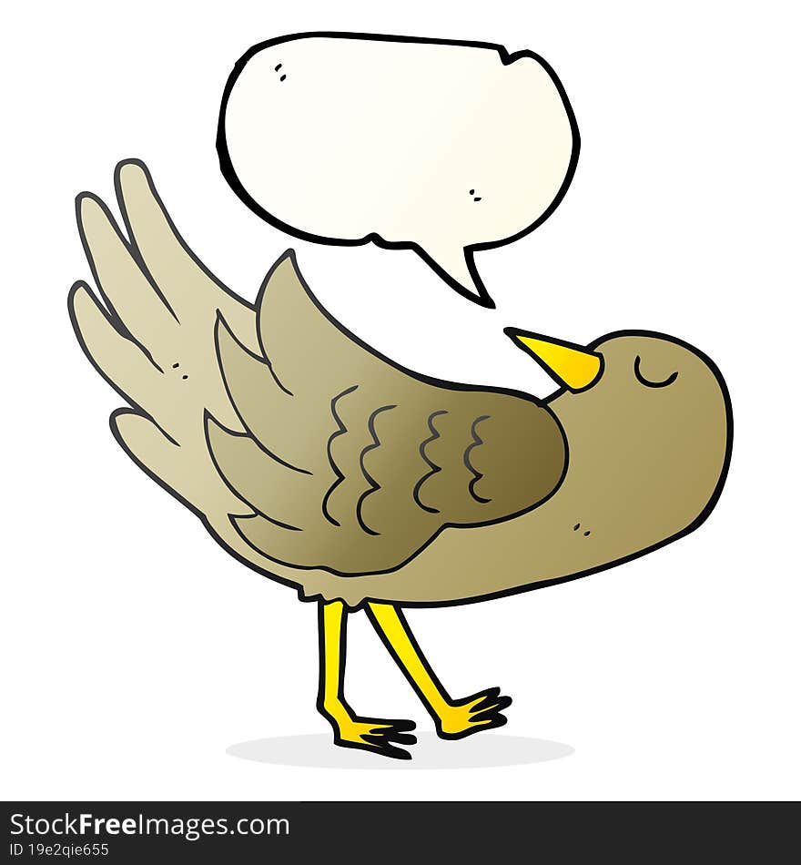 Speech Bubble Cartoon Bird