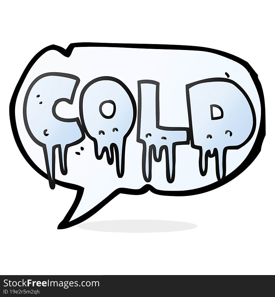 speech bubble cartoon word cold