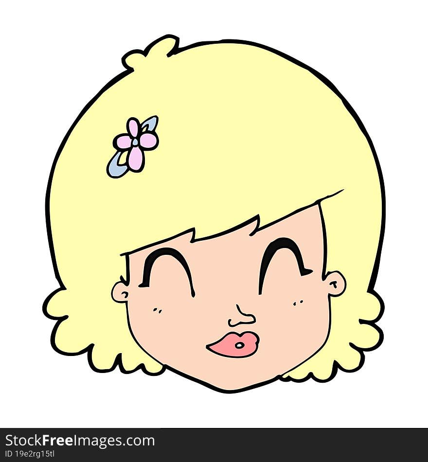 Cartoon Happy Female Face