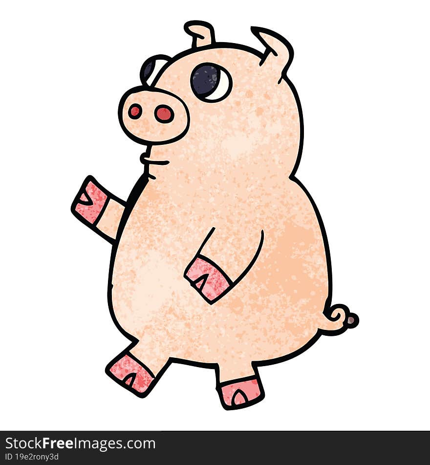 cartoon doodle funny pig