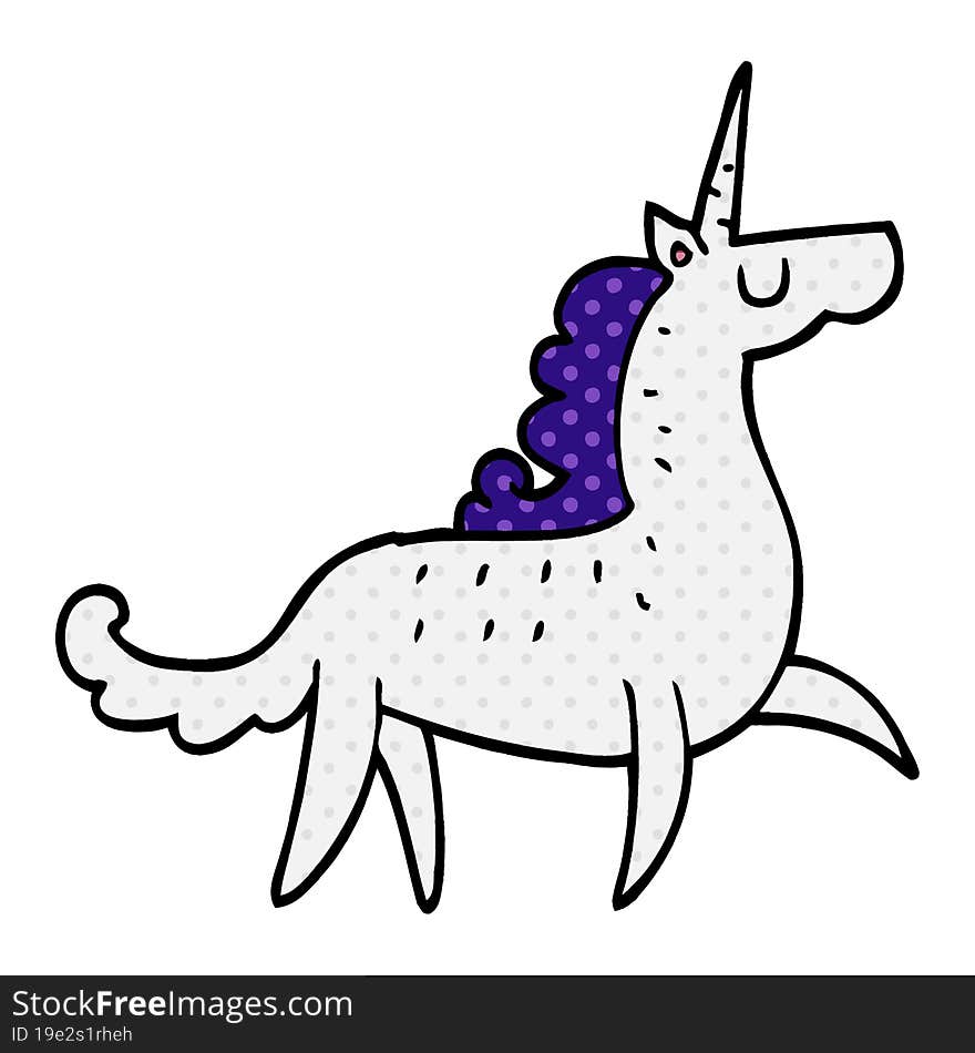 cartoon doodle unicorn