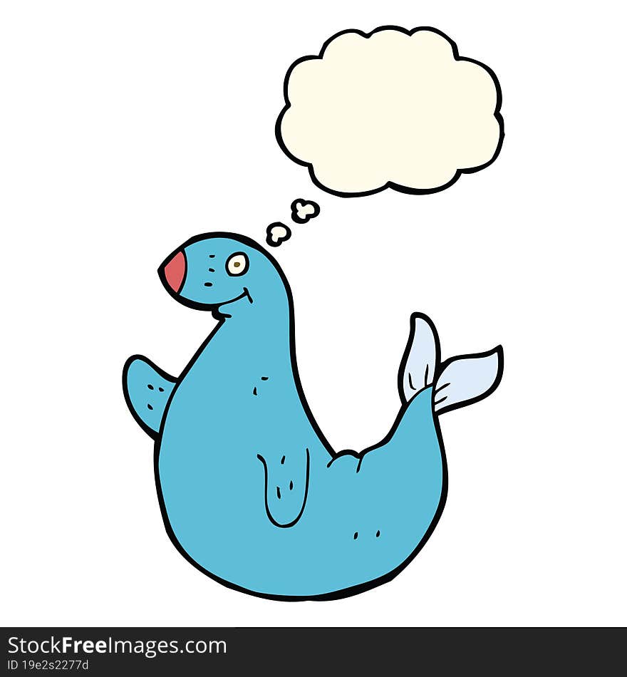 Cartoon Seal With Thought Bubble