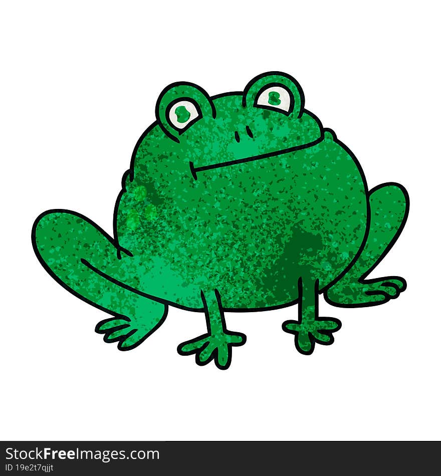 hand drawn quirky cartoon frog. hand drawn quirky cartoon frog