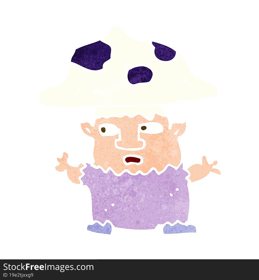 cartoon little mushroom man