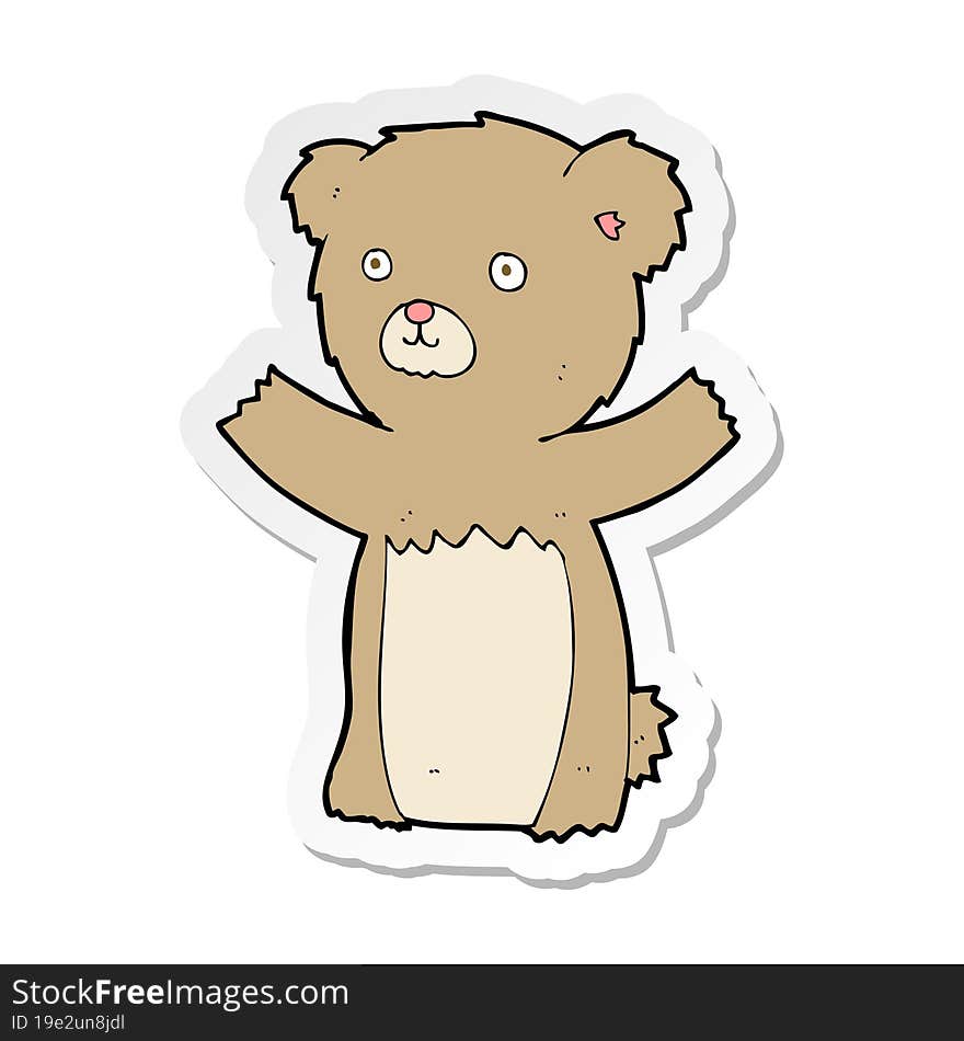 sticker of a cartoon teddy bear