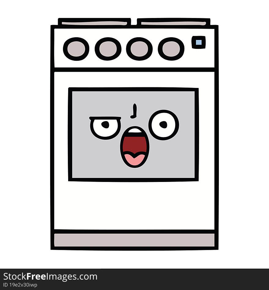 cute cartoon of a kitchen oven. cute cartoon of a kitchen oven