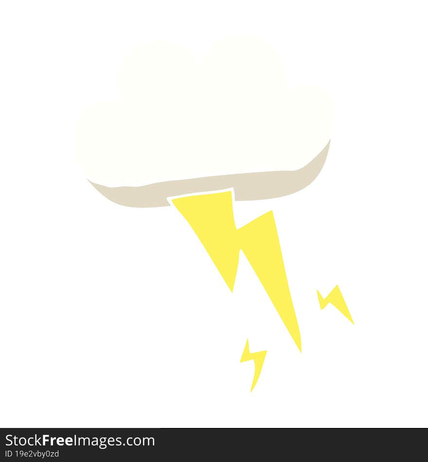 Cartoon Doodle Thundercloud And Lightning