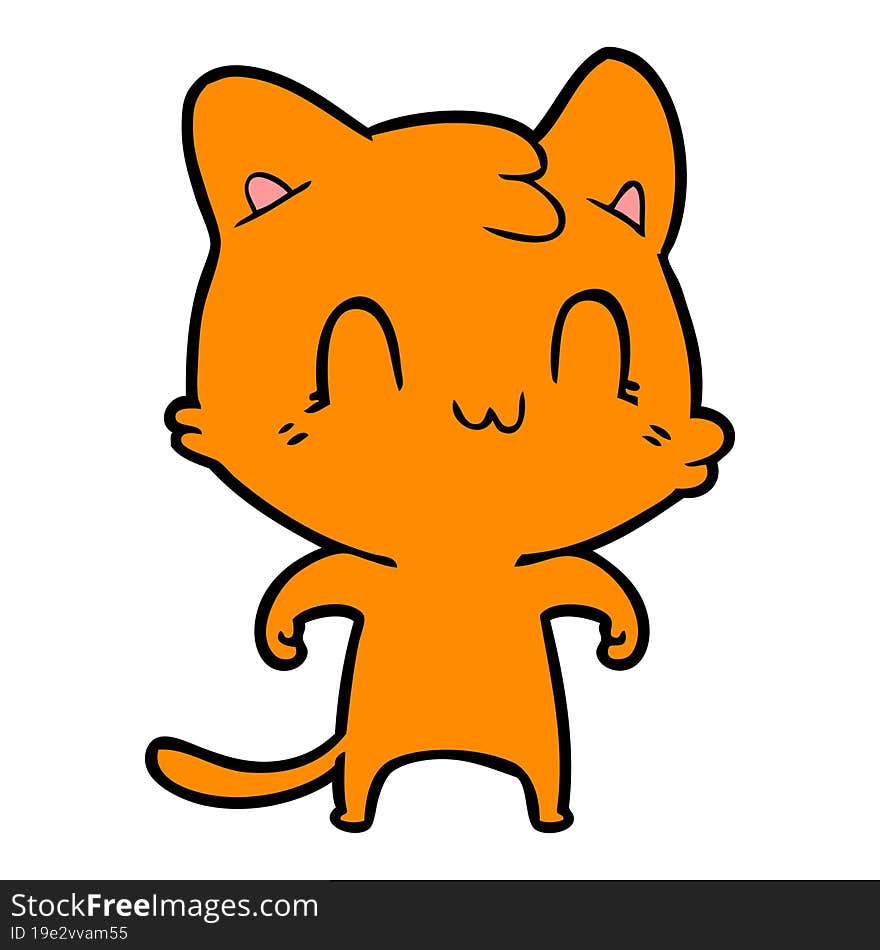 cartoon happy cat. cartoon happy cat