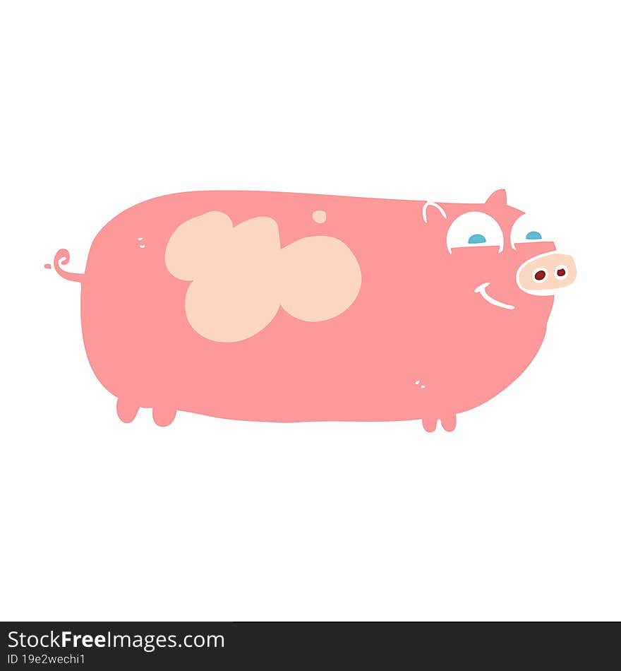 flat color illustration of pig. flat color illustration of pig