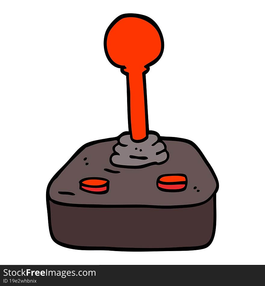 hand drawn doodle style cartoon joystick