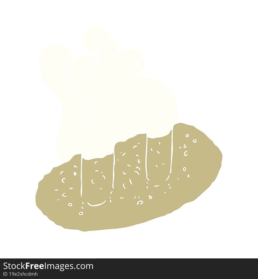 flat color illustration of a cartoon bread