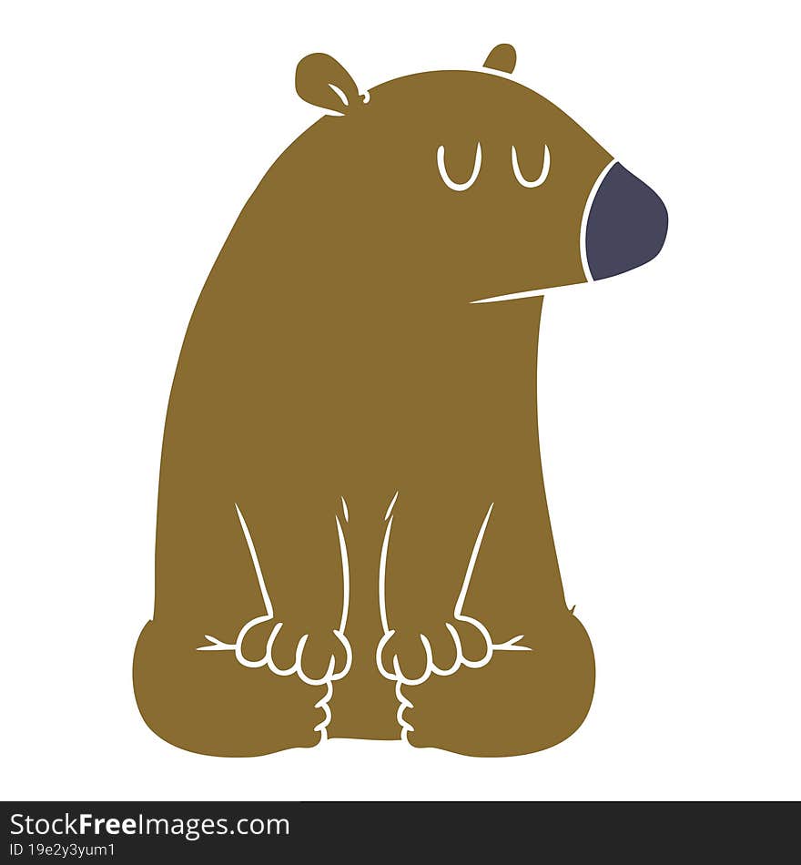 flat color style cartoon bear