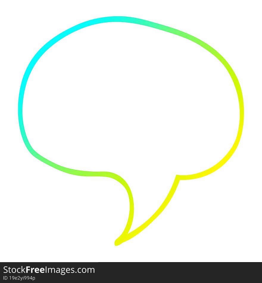 cold gradient line drawing cartoon speech bubble