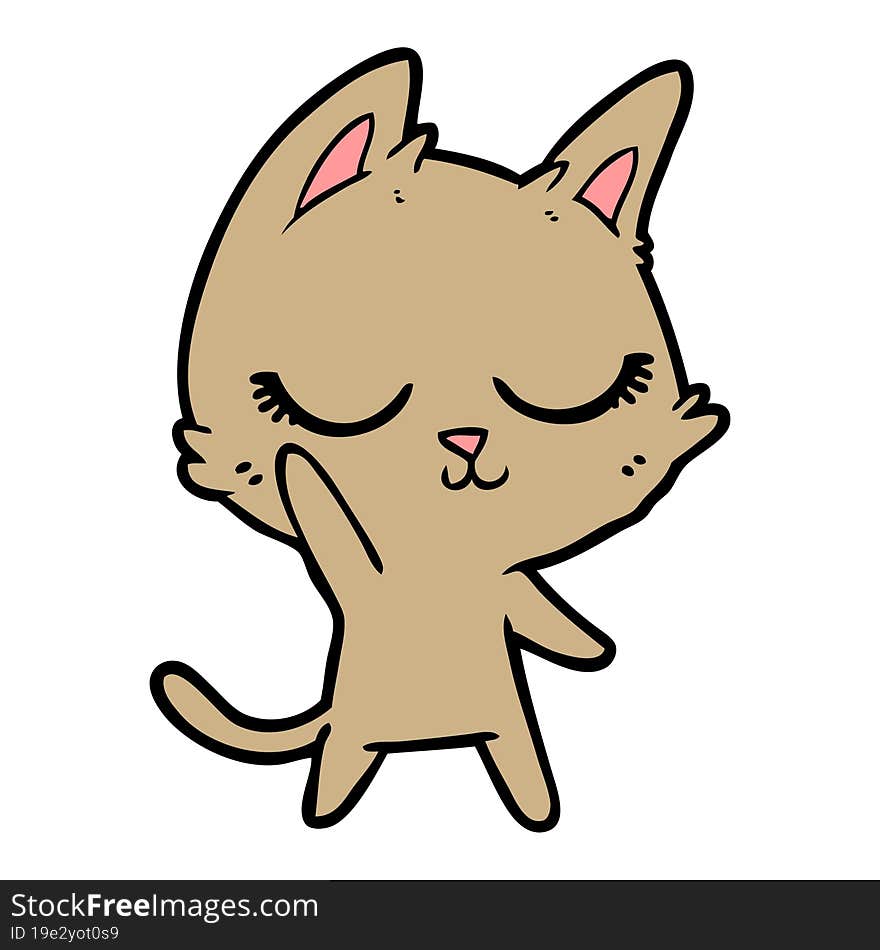 calm cartoon cat. calm cartoon cat