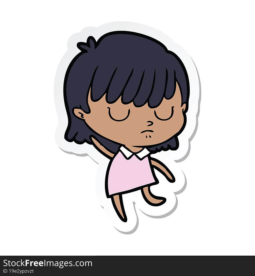 sticker of a cartoon woman