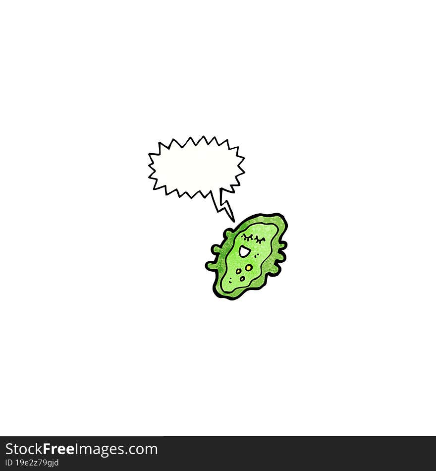 cartoon germ with speech bubble