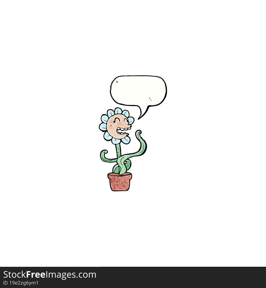 cartoon flower with speech bubble