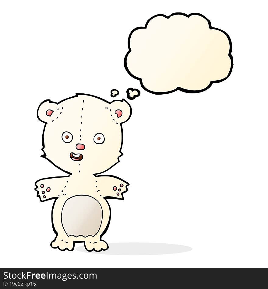 cute polar bear cartoon with thought bubble