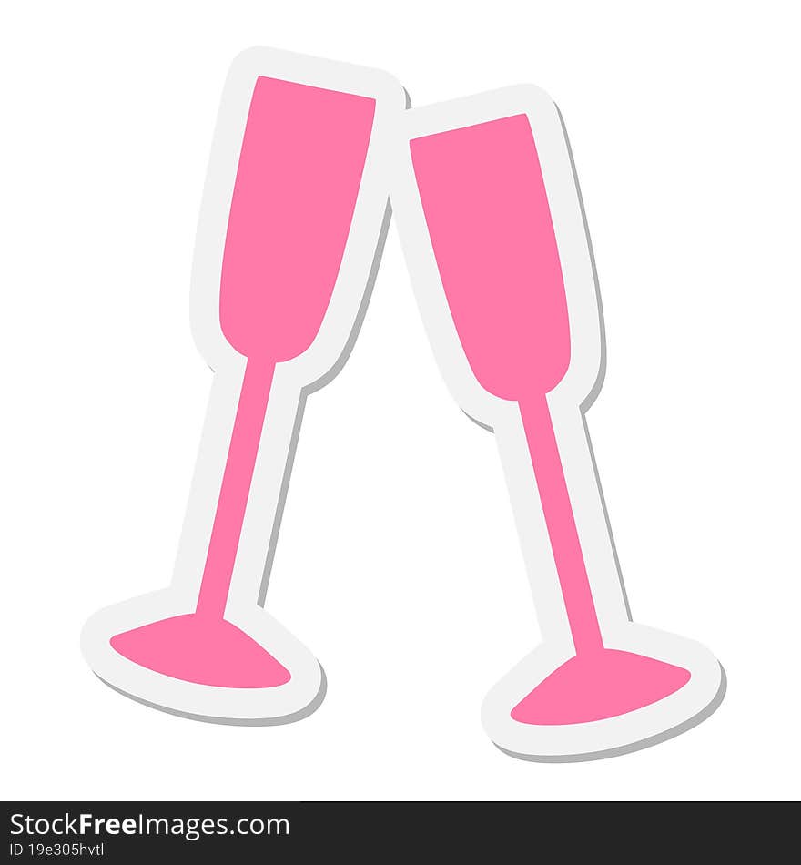 Champagne Glasses Toasting Sticker