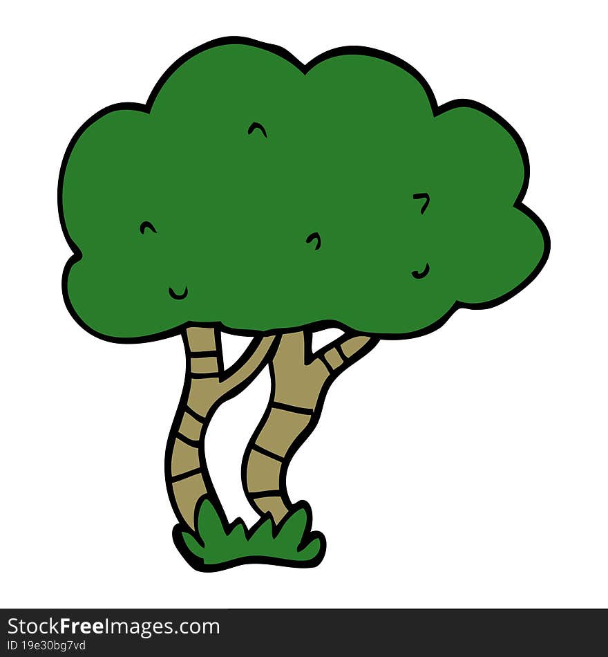 cartoon doodle tree