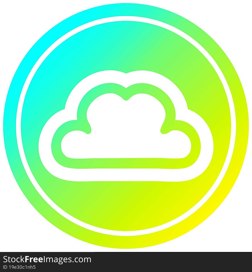 simple cloud circular icon with cool gradient finish. simple cloud circular icon with cool gradient finish