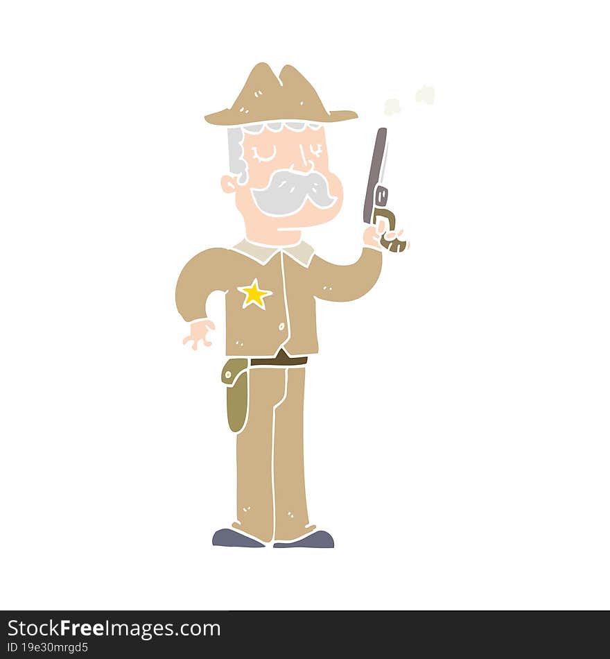 flat color style cartoon sheriff