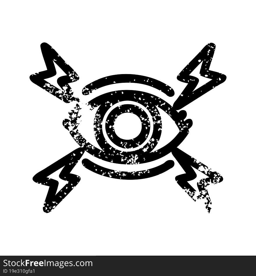 mystic eye distressed icon symbol