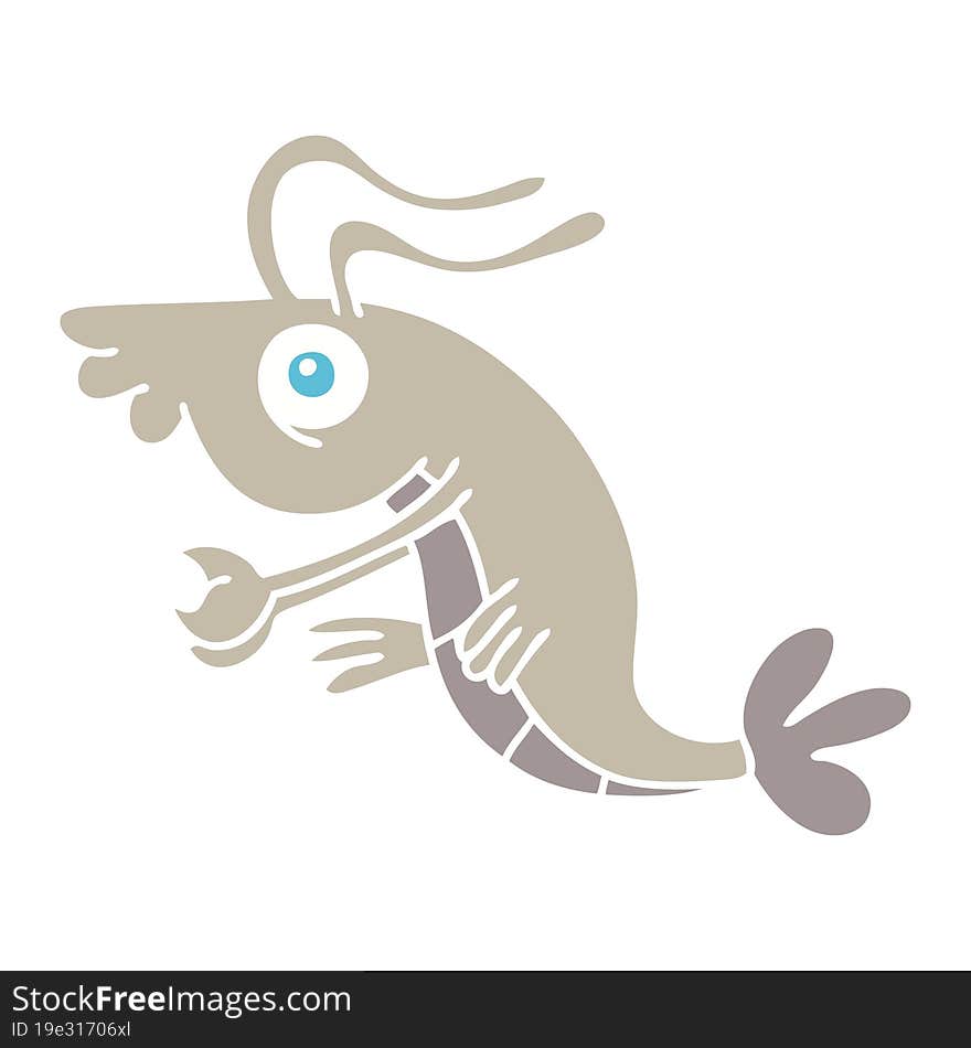 quirky hand drawn cartoon crayfish