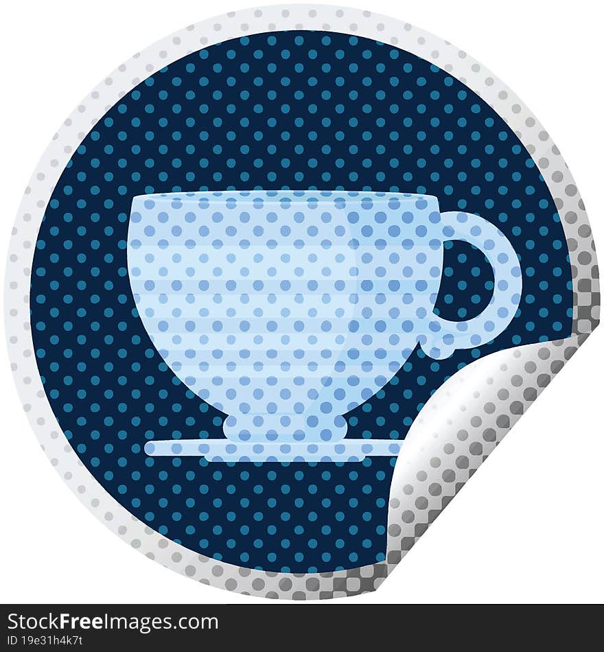 coffee cup graphic circular sticker