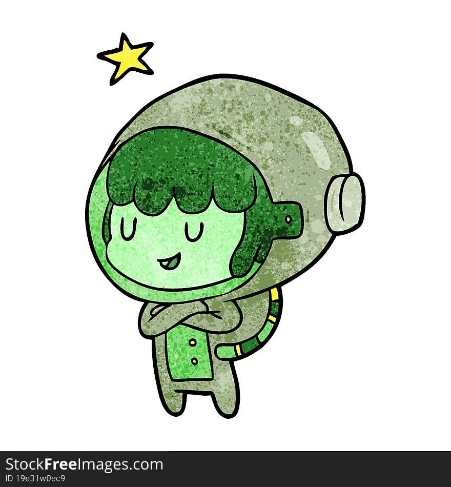 cartoon female future astronaut in space suit. cartoon female future astronaut in space suit