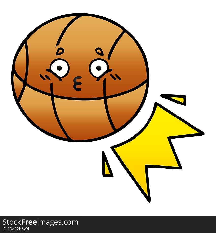 gradient shaded cartoon basketball