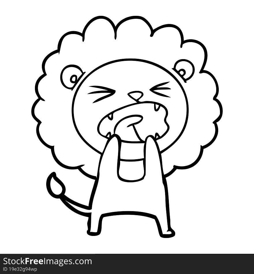 cartoon angry lion. cartoon angry lion