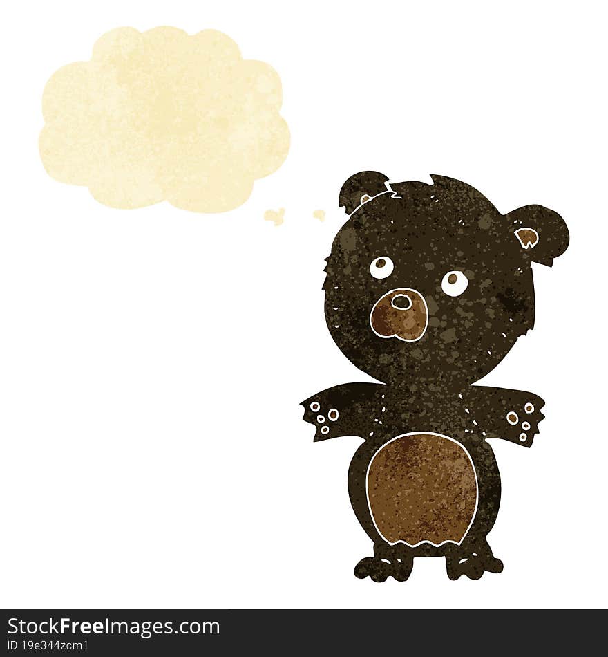 cartoon funny teddy bear with thought bubble