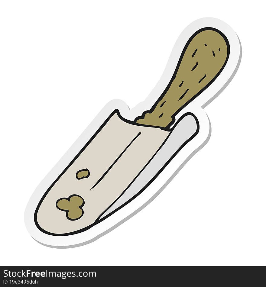 sticker of a cartoon shovel