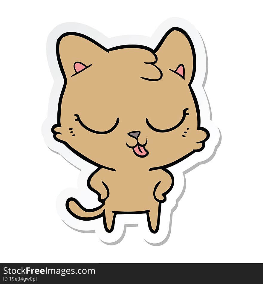 sticker of a cartoon cat