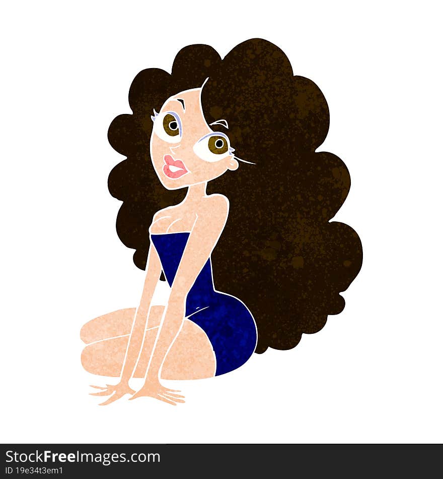 cartoon pretty woman