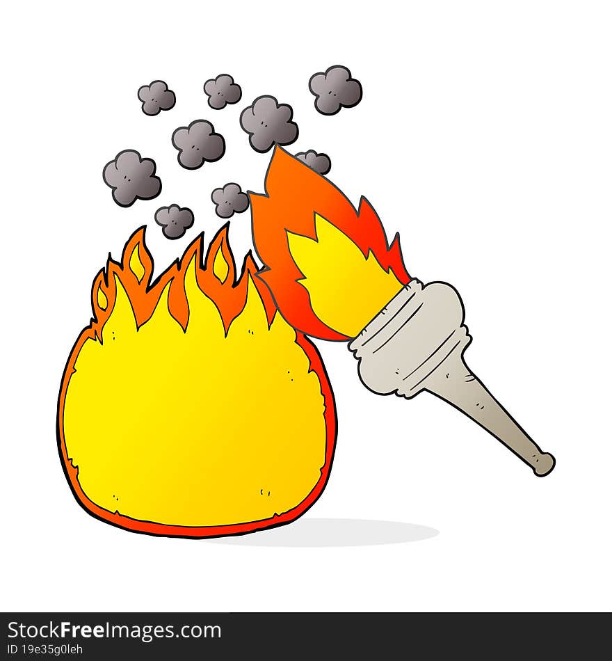 Cartoon Flaming Torch