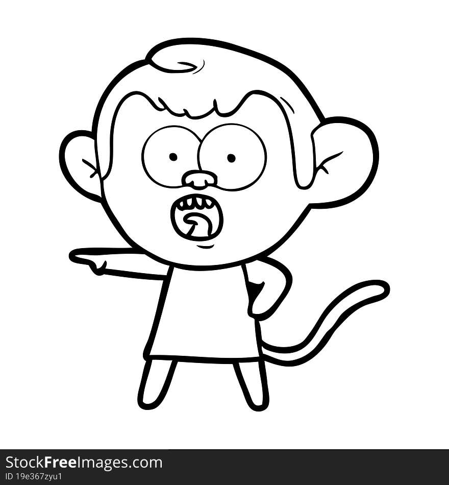 cartoon shocked monkey. cartoon shocked monkey