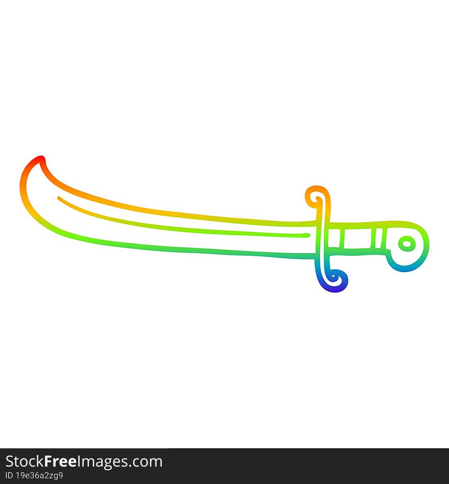 rainbow gradient line drawing cartoon lime fruit