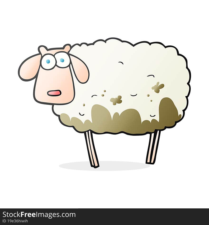 cartoon muddy sheep