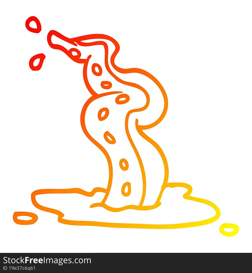 warm gradient line drawing cartoon spooky tentacle