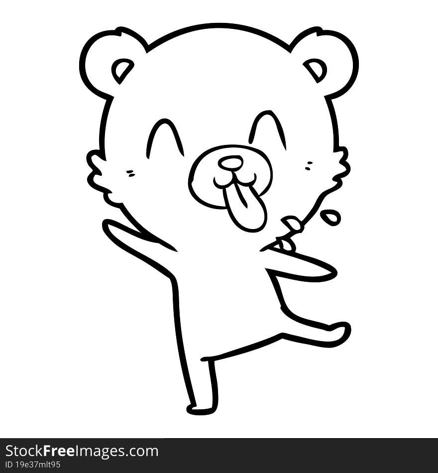 rude cartoon polar bear sticking out tongue. rude cartoon polar bear sticking out tongue