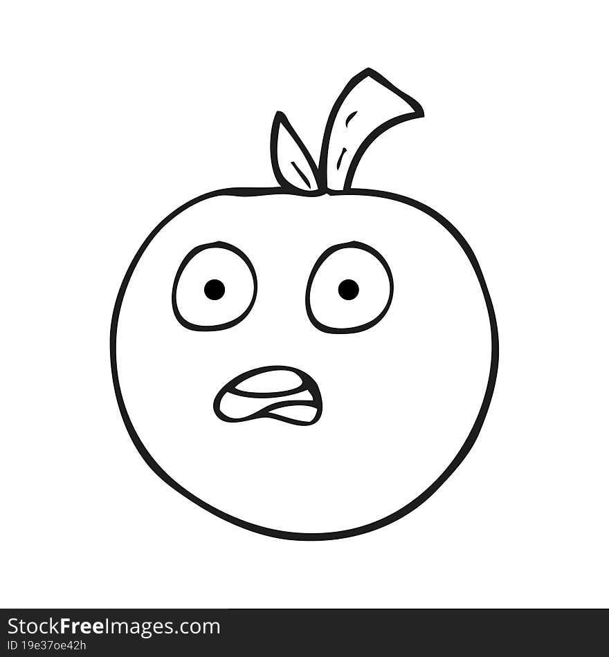 black and white cartoon tomato