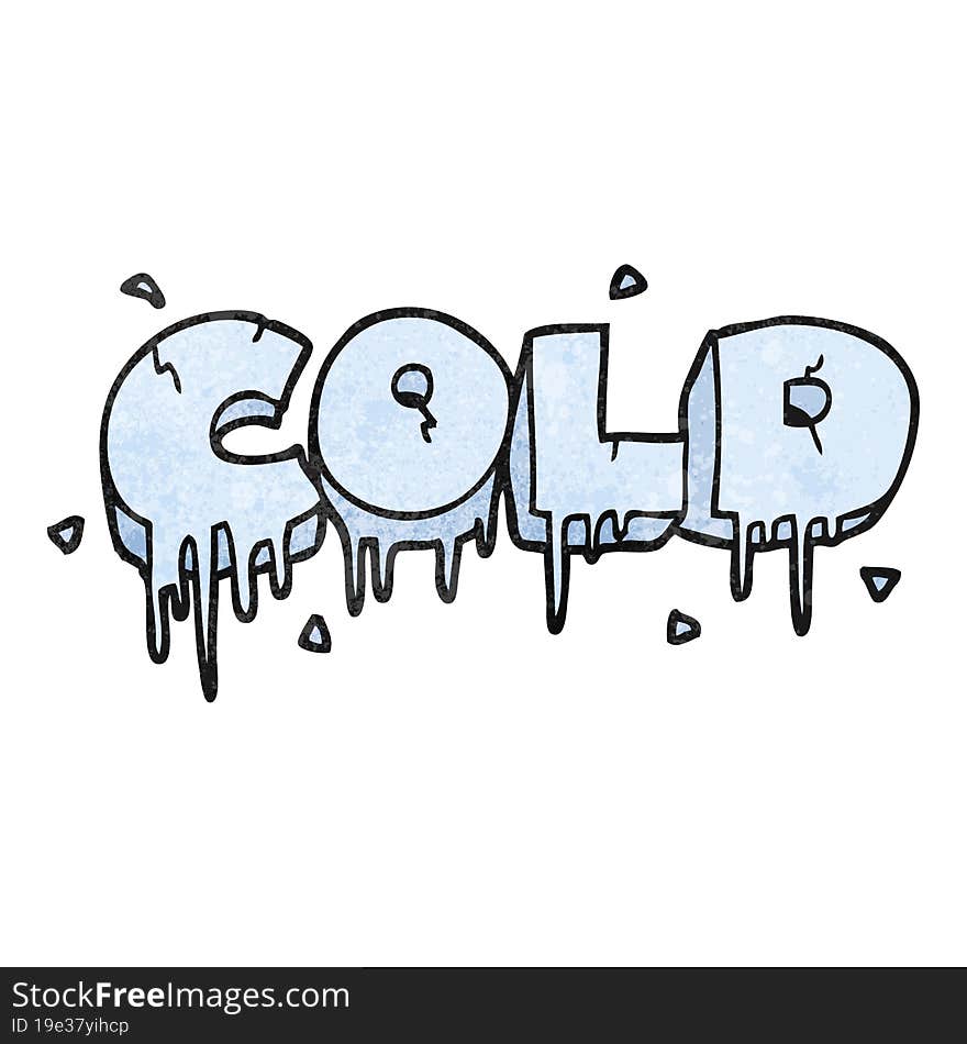 textured cartoon cold text symbol