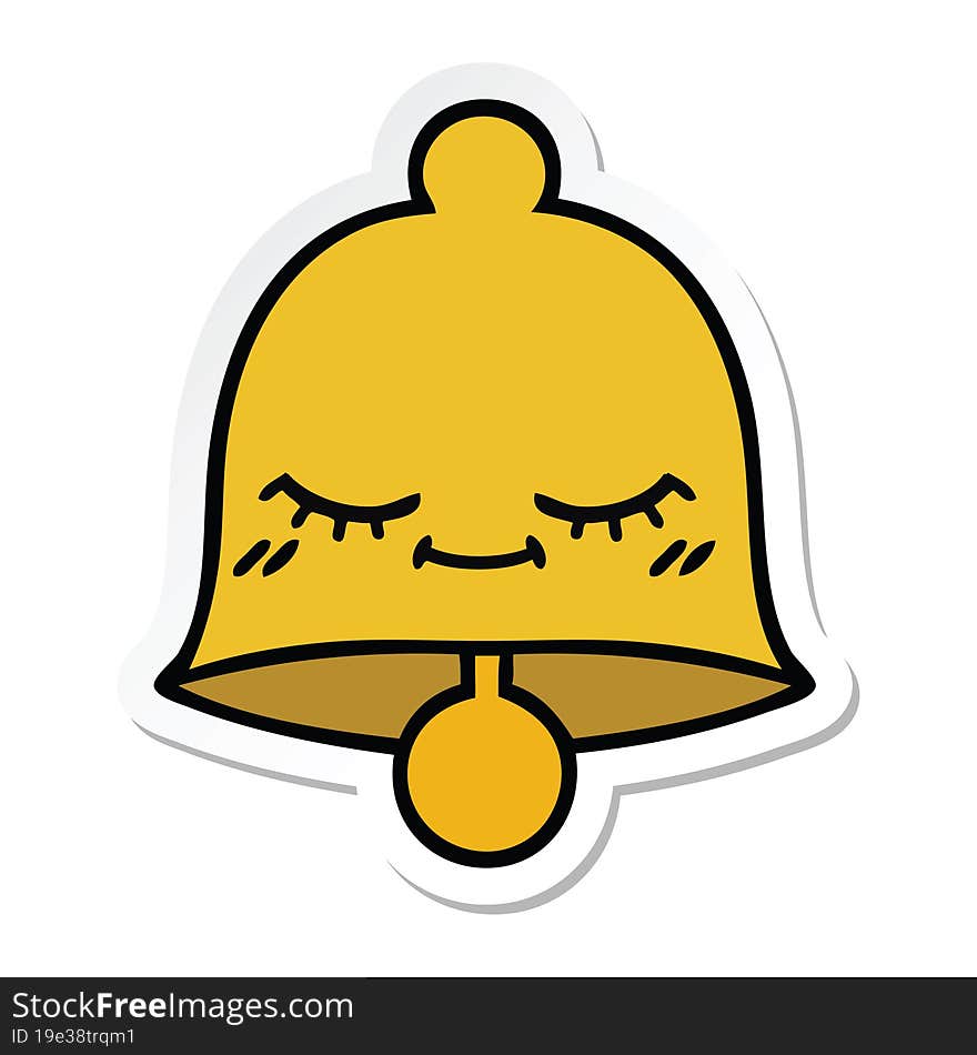 Sticker Of A Cute Cartoon Bell