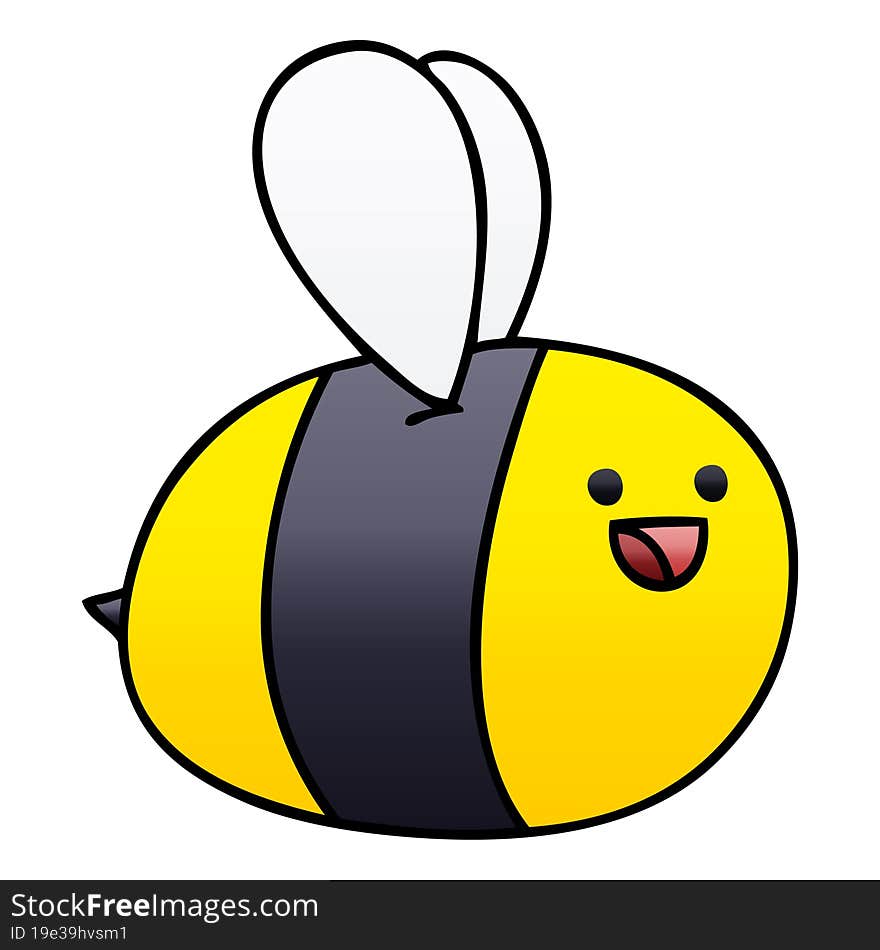 quirky gradient shaded cartoon bumblebee