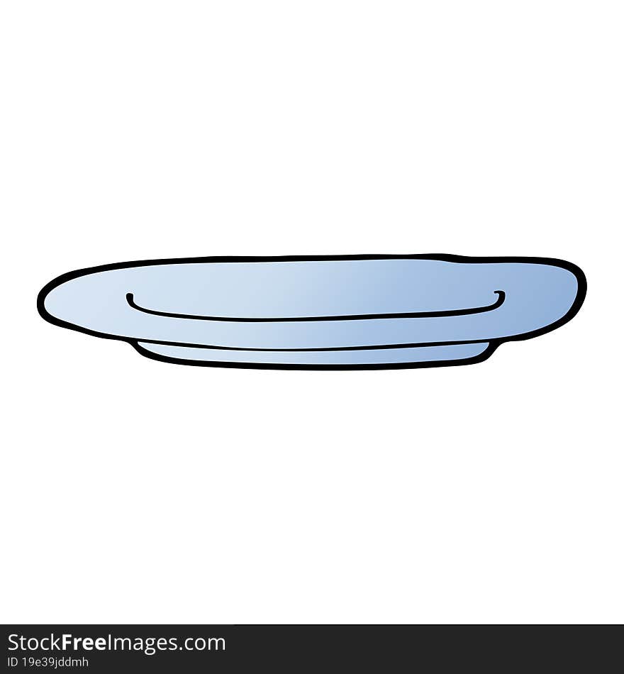 Vector Gradient Illustration Cartoon Empty Plate