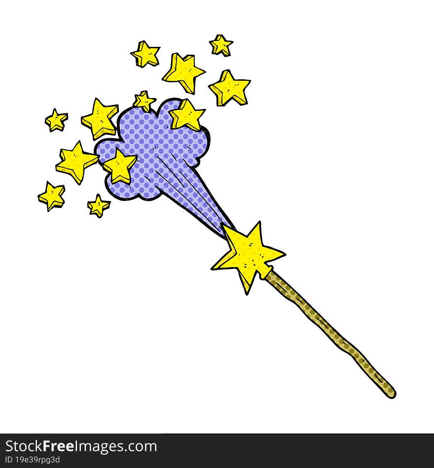 comic book style cartoon magic wand