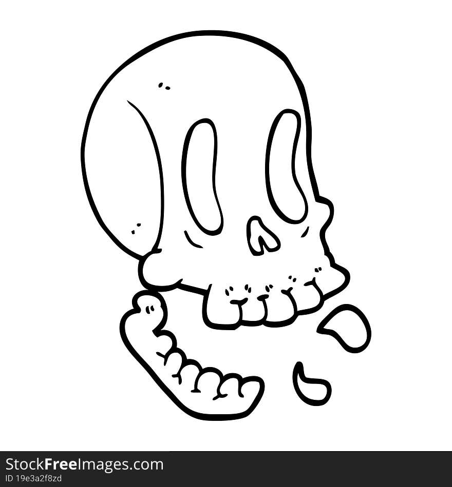 funny line drawing cartoon skull